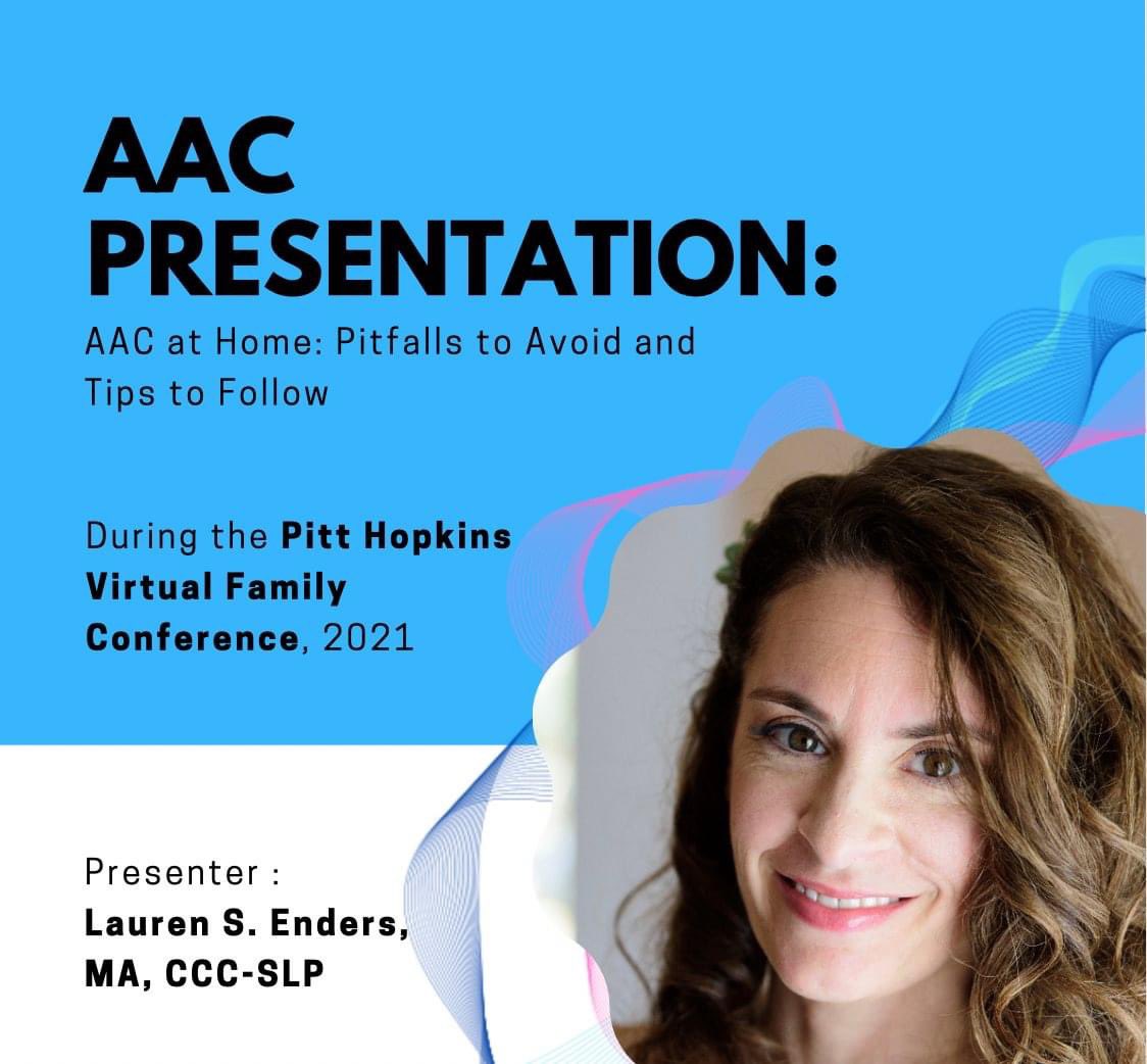 PittHopkins's tweet photo. We are very excited to have Lauren Enders presenting at our 2021 Virtual Conference! She has so much great knowledge to share about using AAC at home, you won't want to miss this one! Have you registered for conference yet? 👉 https://t.co/9bM7UThU7S #pitthopkins @Lasenders https://t.co/Tw8NAEzH3W