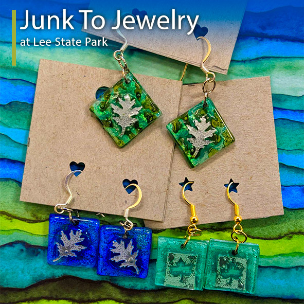 SC_State_Parks's tweet photo. Turn junk into jewelry at Lee State Park!  Make jewelry tiles out of old CDs, aluminum cans, etc!  Tiles can be used for earrings, necklaces or bracelets!  $15/person.  Two dates available.  Space is limited!  Reserve and see all of the details, here:  
https://t.co/AIuCoJuG6I https://t.co/AjwWt0FSww