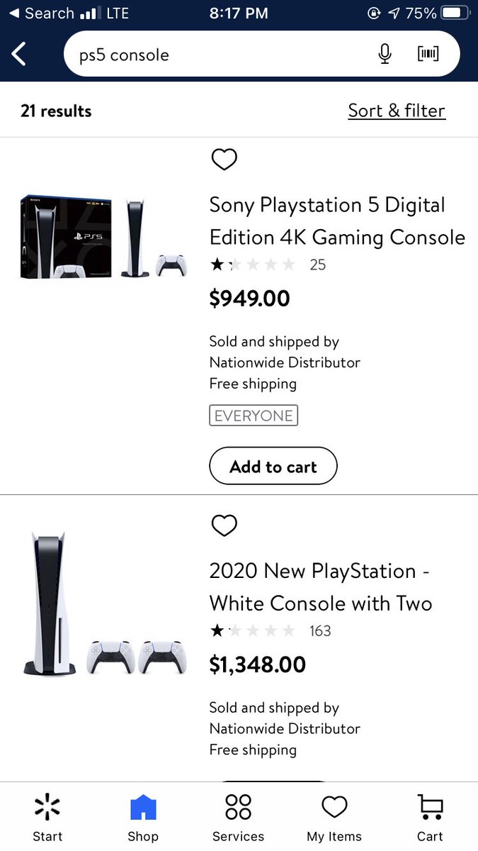 mattshields12's tweet photo. @Walmart is seriously letting these consoles get sold through them. #scalpers #PS5 #PlayStation5 https://t.co/pEcbHFgvtB