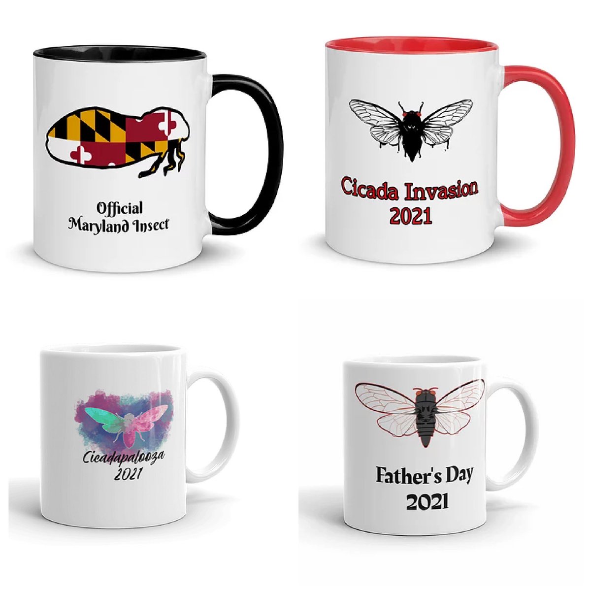 Free shipping on coffee mugs at cicadanation2021.com #cicada #cicadas #broodx #bug #bugs #insect #insects #nature #maryland #mug #coffeemug
