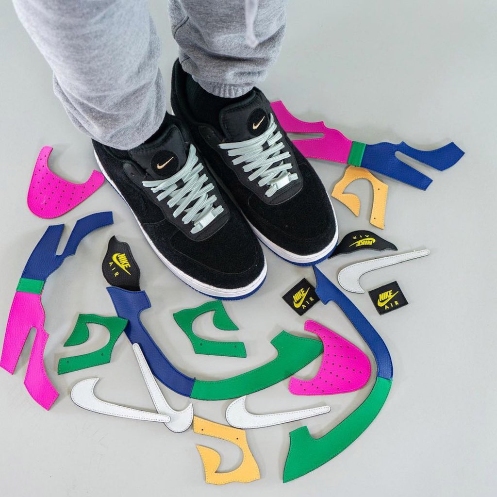 KicksOnFire Twitter: "This Nike Air Force 1/1 comes dressed in a Black velcro base paired up with removable multicolored leather patches done in Pink, Green, Blue, and Yellow. https://t.co/qFjsIQwqIm" / X