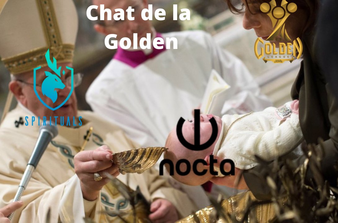 PenguArmyuwu's tweet photo. Empezó la Golden &amp; nada mejor que el primer meme de la #GoldenXLVP con el Bautizo de @SpiritualsGG a @noctagg dándole así la bienvenida 😎 https://t.co/NDVJaIMDtf