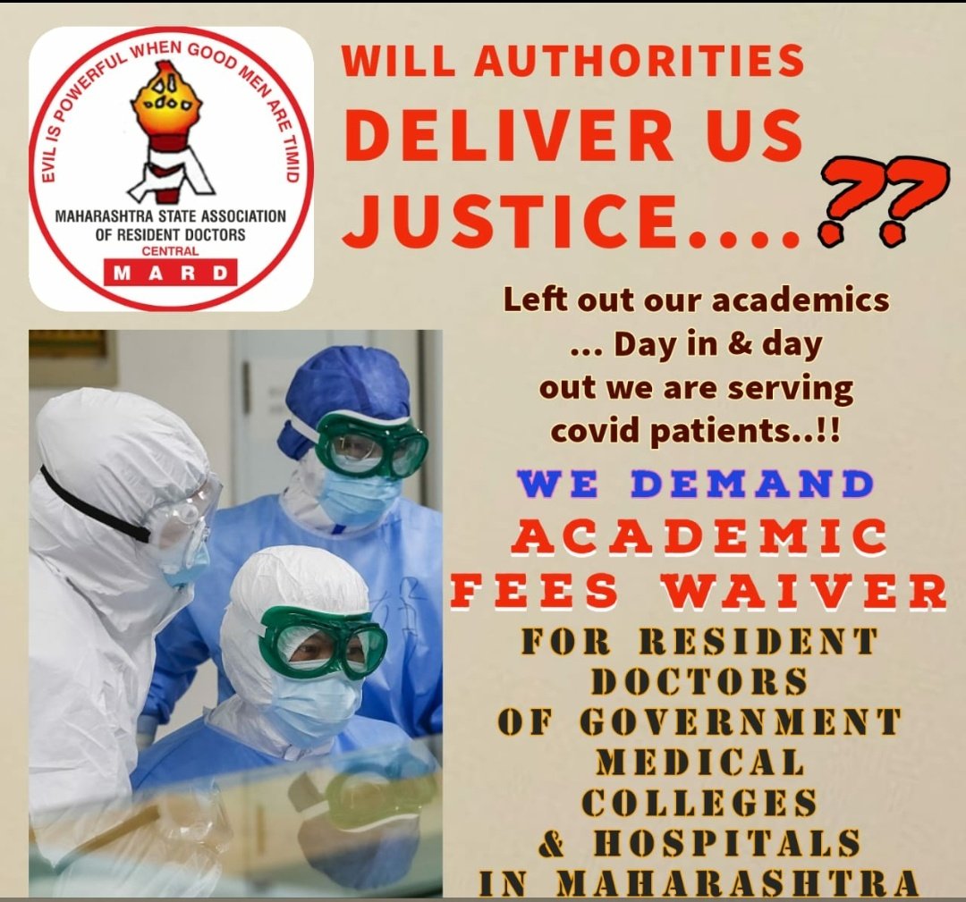 वैद्यकीय पदव्युत्तर विद्यार्थी संघटनेची मागणी
➡️फीस माफी💯 झालीच पाहिजे🎯
<a href="/CMOMaharashtra/">CMO Maharashtra</a> <a href="/AjitPawarSpeaks/">Ajit Pawar</a> <a href="/AmitV_Deshmukh/">Amit V. Deshmukh</a> <a href="/rajeshtope11/">Rajesh Tope</a> <a href="/yadravkar/">Rajendra Patil Yadravkar</a> @DMERMumbai <a href="/MUHSNashik/">Maharashtra University Of Health Sciences, Nashik</a>