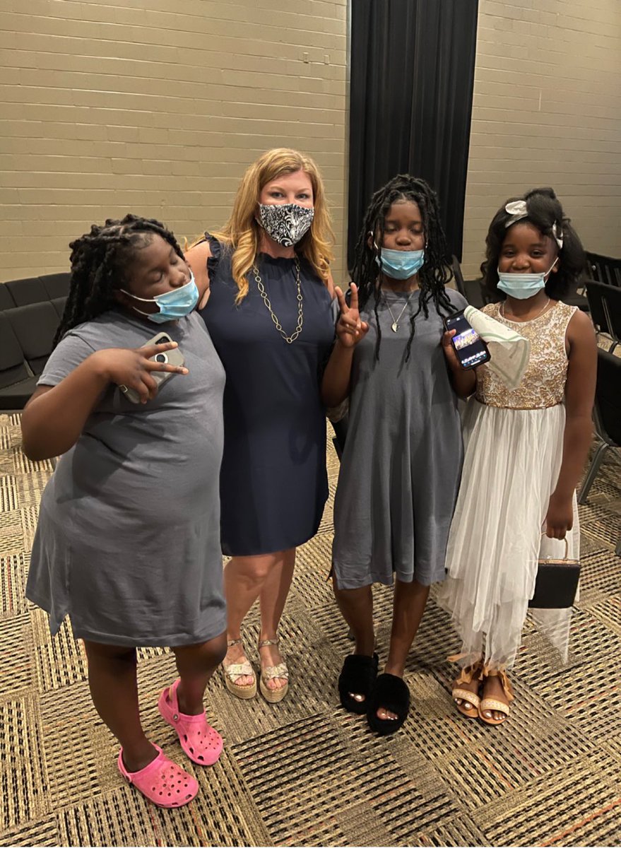 Loved celebrating our MRE 5th graders tonight!! These 3 girls are full of personality and big dreams! I know they will do great things next year in middle school but I sure will miss them popping in to see me and <a href="/CounselorJenna/">Jenna Sullivan</a> all the time! #BeMRE  #themustangway