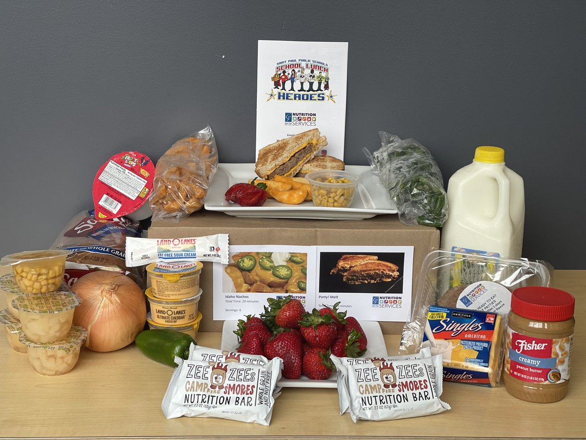sppsnutrition's tweet photo. Beef patties, onion, bread and of course, a lot of melty cheese, will be in the meal boxes this week. And time to dig into those fresh strawberries for a little taste of summer. 🥰 Home meal delivery available starting June 21.  Register https://t.co/fQ72xsrQrQ https://t.co/JsyfUtPvGO