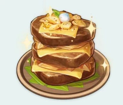 One of the most popular dish (and a game at the same time) is Pile 'Em Up

Mihoyo posted a recipe of Diluc's special version but it's in Chinese. Tell me if you need a link though, maybe you can use google translate!

(or you can google fan-made recipes in different languages) 