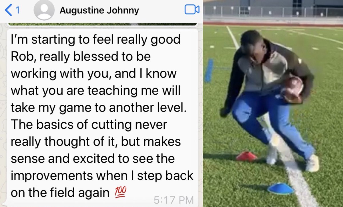 SportcorePro's tweet photo. Don’t underestimate the importance of the basics. And don’t underestimate @Jaugustin27 #SportcoreSystem #cutting101 #runningback #kinesiology https://t.co/TOAw7e9MtQ