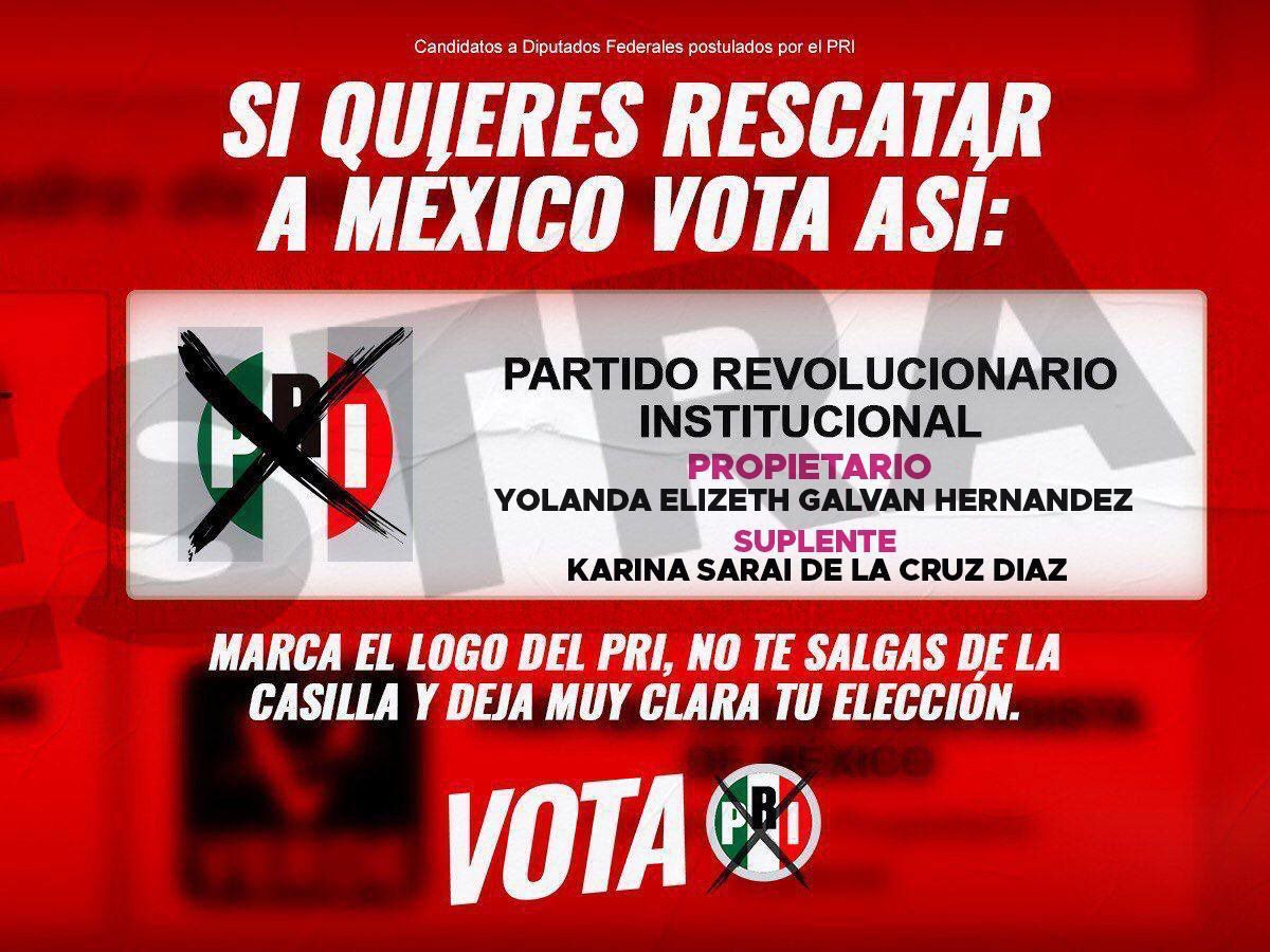 DannaSandovaal's tweet photo. Si me consideras una persona honesta, leal y con valores, votando por @ElyGalvan13 y por @karyxdelacruz en el Distrito 3 Federal éstas VOTANDO POR MI porque te aseguro que ellas tienen los mismos valores que yo. Este 6 de junio #VotaElyGalván #VotaPRI #Distrito3Federal https://t.co/TM8e5YjqTH