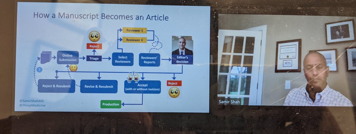 Payalia320's tweet photo. A valuable webinar by @SamirShahMD #SHM @JHospMedicine #somanytruths
✅ a nice schematic "How a manuscript becomes an Article"
✅ a truism "perfection is the enemy of done"
✅ a pearl to set aside dedicated writing time like to any other impt time, akin to clinical time https://t.co/IhcvWL9xrH