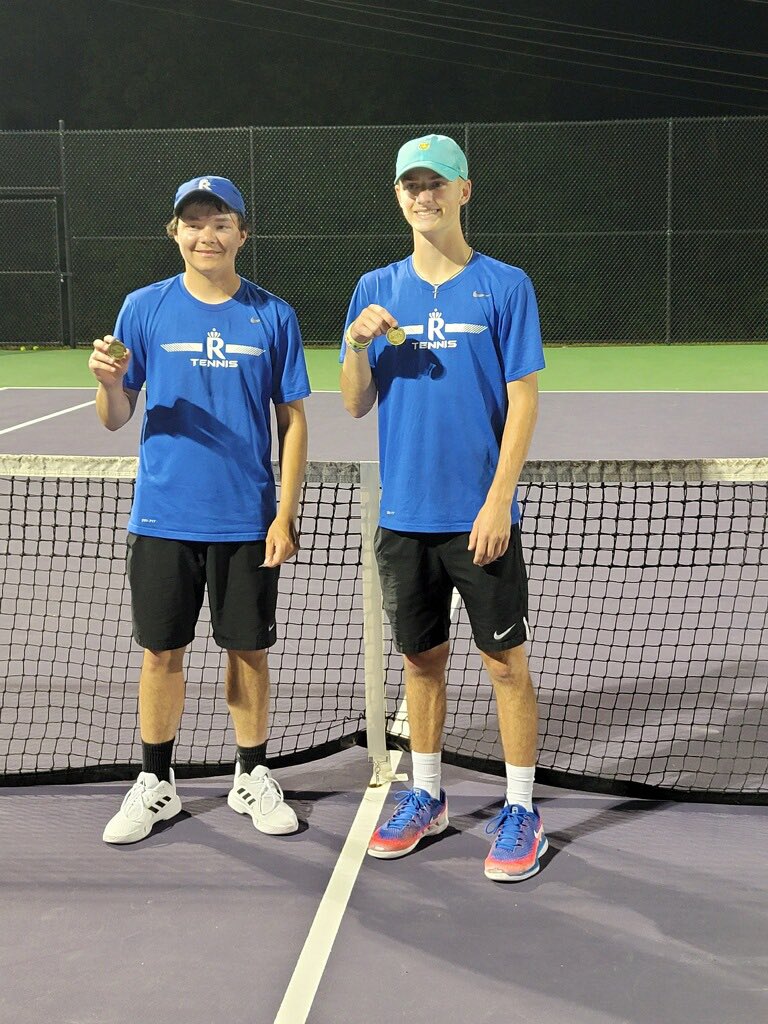 MCHSRoyals1's tweet photo. Huge congratulations to Nate Campbell and Evan Kalb - Boys 10th region tennis (doubles) CHAMPIONS!!  Great job fellas!!  We’re proud of you. #TogetherWeWin https://t.co/TLvV17tu8n