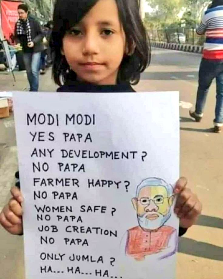 Manav_SS_Gupta's tweet photo. Salute to this young girl...Atleast she has guts to say #मोदी_पनौती_है https://t.co/u8ROy8JPhu