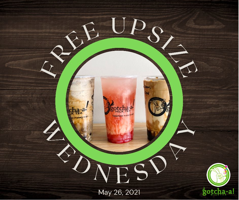 gotchaamilktea's tweet photo. Old school promotions muna tayo guys! ❤️

FREE UPSIZE ON ALL OF YOUR FAVORITE #Gotchaamilktea mix bukas!

Tara? :) #happinessineverycup #milkteavity #milktea #freebies #freeupsize #foodtrip #milktealover https://t.co/bLLJCTc3Na