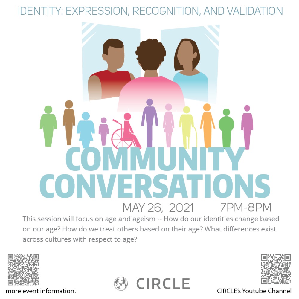 uwcircle's tweet photo. Join us for out last Community Conversation!

This session will focus on age and ageism -- We will stream the panel discussion via the CIRCLE YouTube channel so that you can participate without needing to be visible:

https://t.co/dAFNTsMcsm https://t.co/odfO0ug3Ew