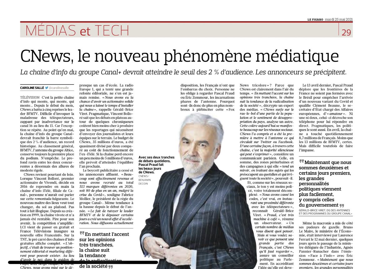 <a href="/CNEWS/">CNEWS</a> Le nouveau phénomène médiatique !! Le must-read du jour dans <a href="/Le_Figaro/">Le Figaro</a> !!