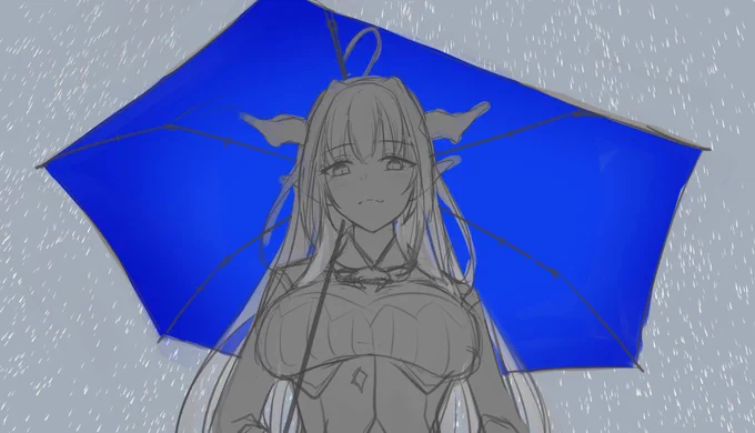 #このタグを見た人はラフ画とその完成絵を見せる
こいつさてはキャラ以外雰囲気で描いてるな... 