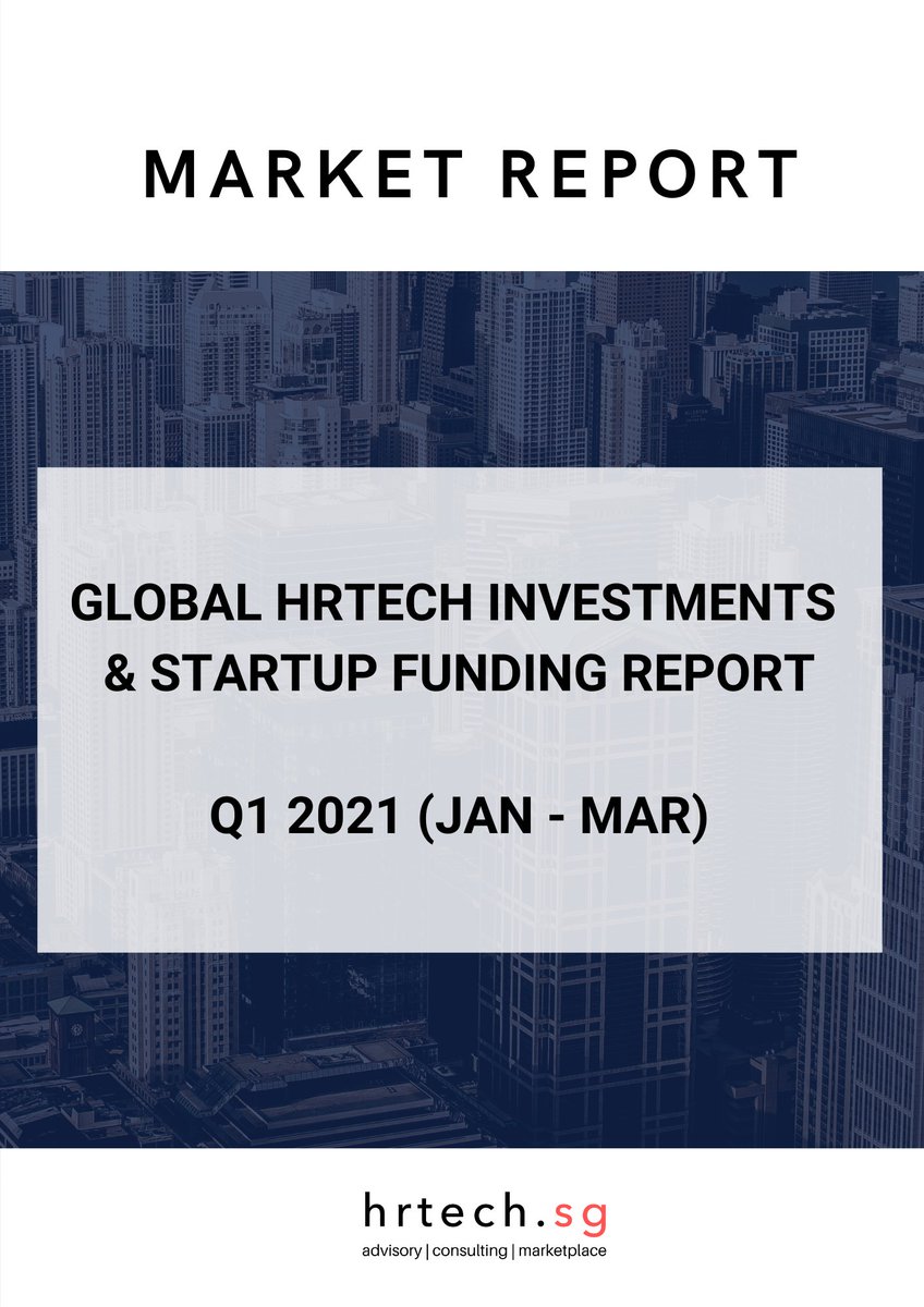 Funding into HRTech Startups  gained strong momentum in Q4 2020 & has continued to maintain that momentum well into Q1 2021. 

👉 𝗗𝗼𝘄𝗻𝗹𝗼𝗮𝗱 𝘁𝗵𝗲 𝗿𝗲𝗽𝗼𝗿𝘁 𝗵𝗲𝗿𝗲: ow.ly/nz5550EHc0z

#hrtechnology #hrreports #investment #funding #hr #hrtechsg