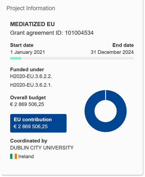 MEDIATIZED_EU's tweet photo. 🔊 We are officially launched! 
Our project #MEDIATIZED_EU looks at representations of the 🇪🇺 in the #media and how it impacts #citizens view of the 🇪🇺 #integration. 
Learn more here ➡️ https://t.co/ouvRInbR5O https://t.co/omT5SkZZWF