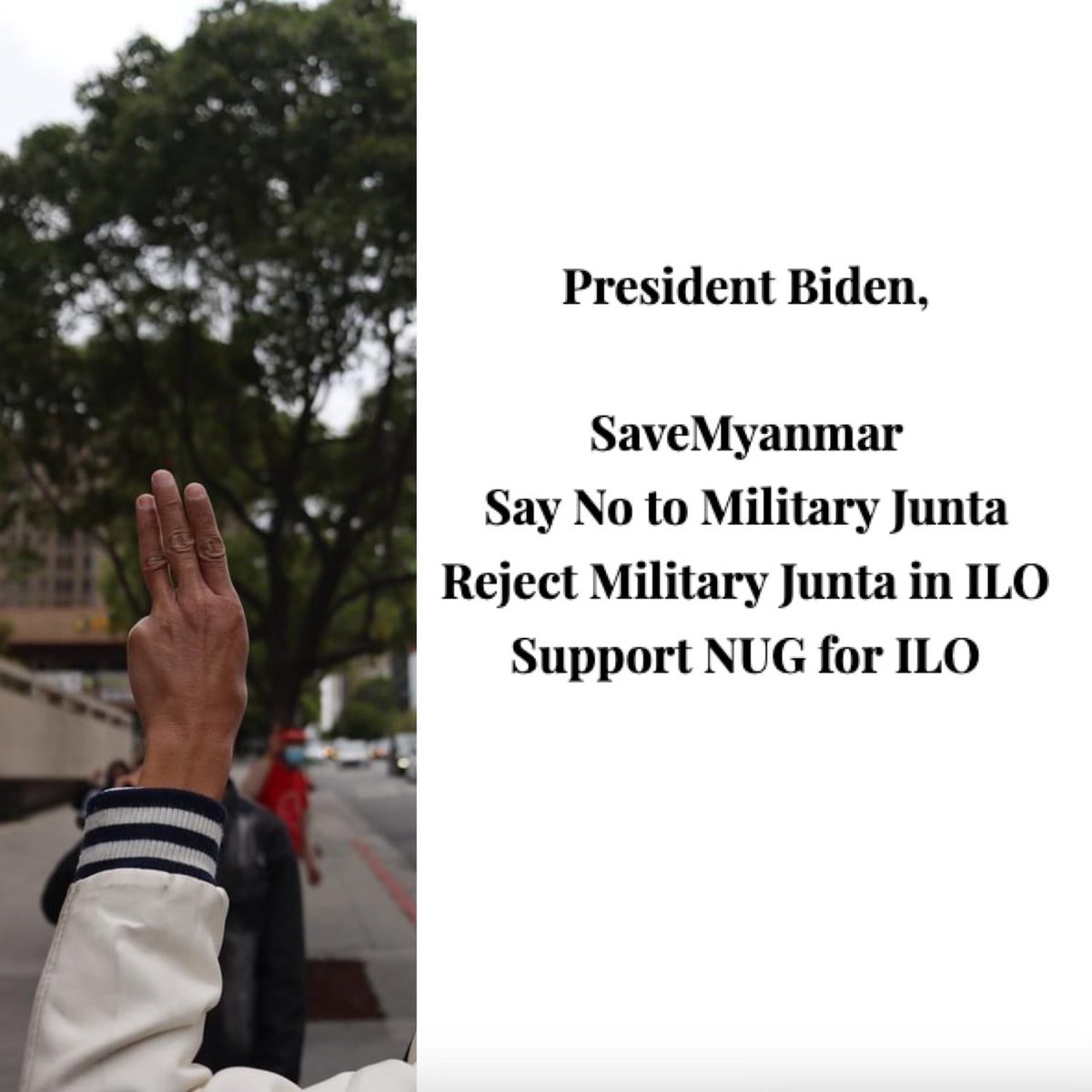 mayznag's tweet photo. #BidenRejectMilitaryJunta
#ILOSayNotoMilitaryJunta
#NUGforILO #JoeBiden #KamalaHarris https://t.co/5PJT9z9WI9