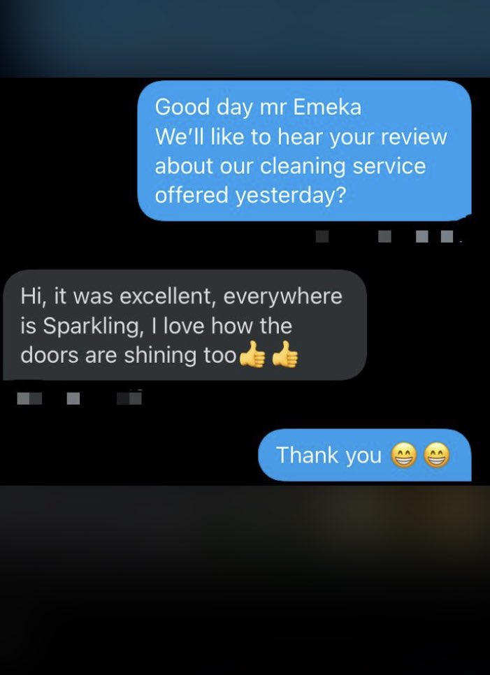 AwayDirt's tweet photo. This are some of the reviews from our clients.our main priority is customer’s satisfaction😁👍.
You can still contact us for your cleaning,let us deep clean your chairs,rugs,carpets etc.#AbujaTwitterCommunity #Abuja #cleaningserviceabuja https://t.co/I4DLYrh4GL