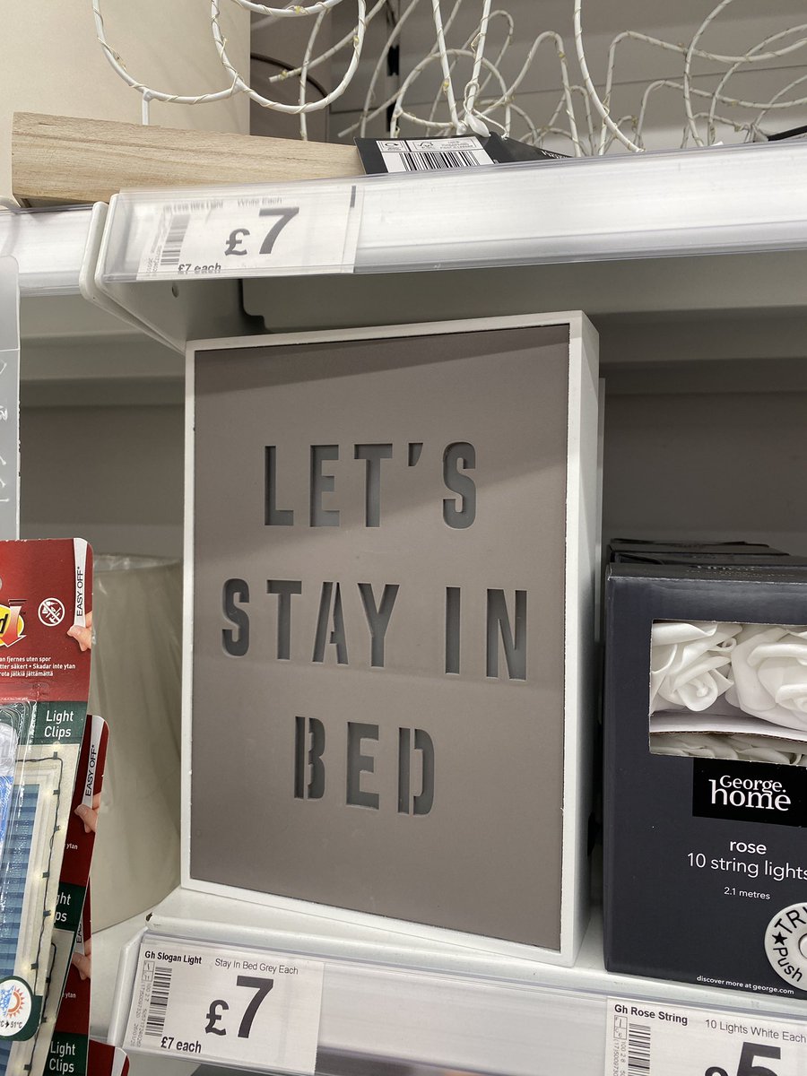 ***ASDA*** • Let’s stay in bed sign from @asda @georgeatasda 🛌 
•
#letsstayinbed #sign #asda #georgeasda #simple #decor #interiordesign #visualmerchandising #funinteriors #homeware #homedecor #colourfulhomevibe #homedecor #styleinspo #rockmyhomestyle #finallyletout #flo