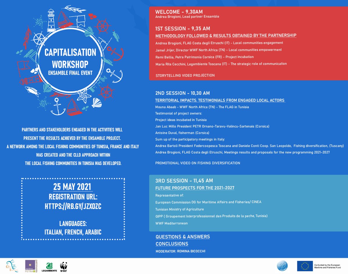 ENSAMBLE_EU's tweet photo. 🇪🇺 #finalevent | The final event of the #ENSAMBLEproject is about to begin!

| @EU_EISMEA @EU_FARNET @EU_MARE @PetraPatrimonia @WWFTunisie @LegambienteTosc |

#blueeconomy #mediterranean #ensamble https://t.co/i8hll8xWBq
