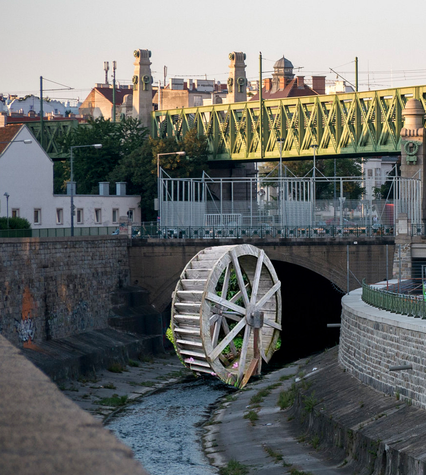 wasserräder und mühlen haben am wienfluß eine lange tradition. vorbild für ein wasserrad am wienfluß, welches die umgebungstemperatur durch die stattfindende wasserverdunstung mit natürlicher energie, positiv beeinflußt. wienwirdwow.submit.to/awards/308/ent…