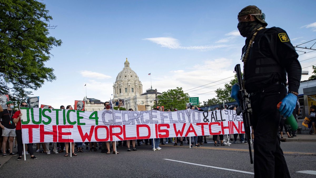 Today marks the one year anniversary of the Geroge Floyd murder. #BlackLivesMatter has empowered thousands and millions of people to come in solidarity and fight off our common enemy: racial injustice. 
✊🏿✊🏿 UWEHASWP team stands with #BLM

news.sky.com/story/george-f…