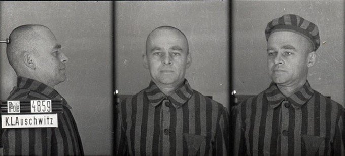 AuschwitzMuseum's tweet image. 25 May 1948 | Witold Pilecki was executed in Warsaw. A Polish soldier in 1920 &amp;amp; 1939 wars, volunteer prisoner of the German #Auschwitz camp, co-founder of camp resistance. He escaped in April 1943 &amp;amp; wrote a report about the crimes in the camp. lekcja.auschwitz.org/en_16_ruch_opo… 1/5