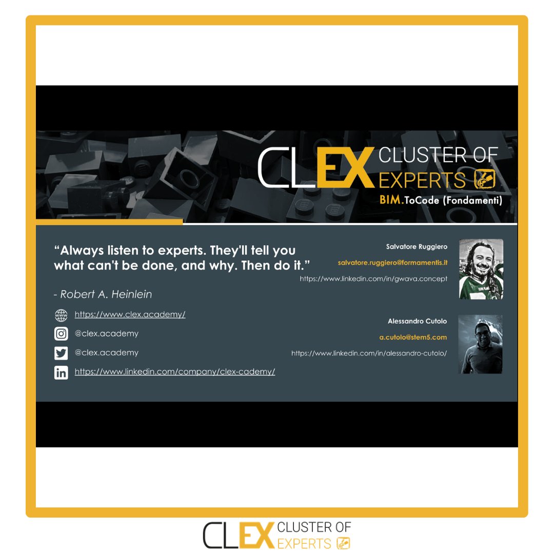 clex.academy (@clexacademy) on Twitter photo | ๐๐๐ .๐ง๐ผ๐๐ผ๐ฑ๐ฒ โ ๐๐ผ๐ป๐ฑ๐ฎ๐บ๐ฒ๐ป๐๐ถ (๐ฅ๐ถ๐ป๐ด๐ฟ๐ฎ๐๐ถ๐ฎ๐บ๐ฒ๐ป๐๐ถ)|
<a href="/Forma_Mentis/">FM Training Center</a> e Clex Academy ci tengono a ringraziare Salvatore Ruggiero e Alessandro Cutolo, docenti del corso ๐๐๐ .๐ง๐ผ๐๐ผ๐ฑ๐ฒ โ ๐๐ผ๐ป๐ฑ๐ฎ๐บ๐ฒ๐ป๐๐ถ, per il loro impegno e la loro disponibilitร . | ๐๐๐ .๐ง๐ผ๐๐ผ๐ฑ๐ฒ โ ๐๐ผ๐ป๐ฑ๐ฎ๐บ๐ฒ๐ป๐๐ถ (๐ฅ๐ถ๐ป๐ด๐ฟ๐ฎ๐๐ถ๐ฎ๐บ๐ฒ๐ป๐๐ถ)|
<a href="/Forma_Mentis/">FM Training Center</a> e Clex Academy ci tengono a ringraziare Salvatore Ruggiero e Alessandro Cutolo, docenti del corso ๐๐๐ .๐ง๐ผ๐๐ผ๐ฑ๐ฒ โ ๐๐ผ๐ป๐ฑ๐ฎ๐บ๐ฒ๐ป๐๐ถ, per il loro impegno e la loro disponibilitร .