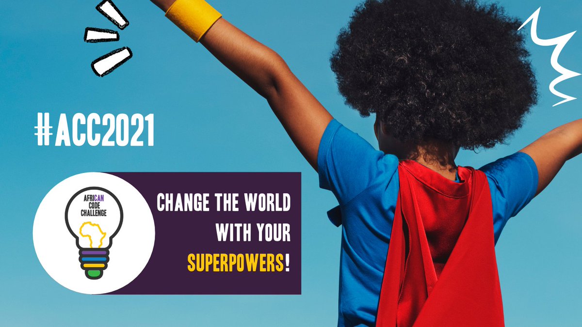 📌Do you have what it takes to #ChangeTheWorldWithYourSuperPowers using #Scratch?  

Are you up for winning some cool prizes? 

Join the #AfricanCodeChallenge #Zimbabwe edition here: 

forms.gle/F93JkSTvmREvGW…

📌Open only to ages 8 to 16

#ACC2021