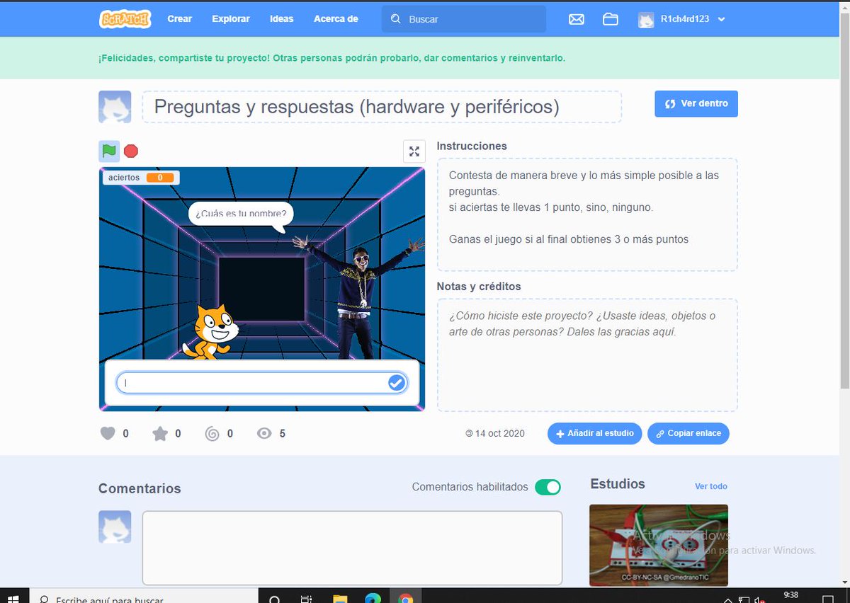 Richard07091681's tweet photo. check out my game created with scratch tool,I hope you like it. #CODE #codeweek #codeatschoolRioja
@GmedranoTIC
https://t.co/sfsIB1P1hz
link in codeweek:https://t.co/KQtQ8Q7tqH
code:cw20-VVJ9F https://t.co/goeawzVbrH