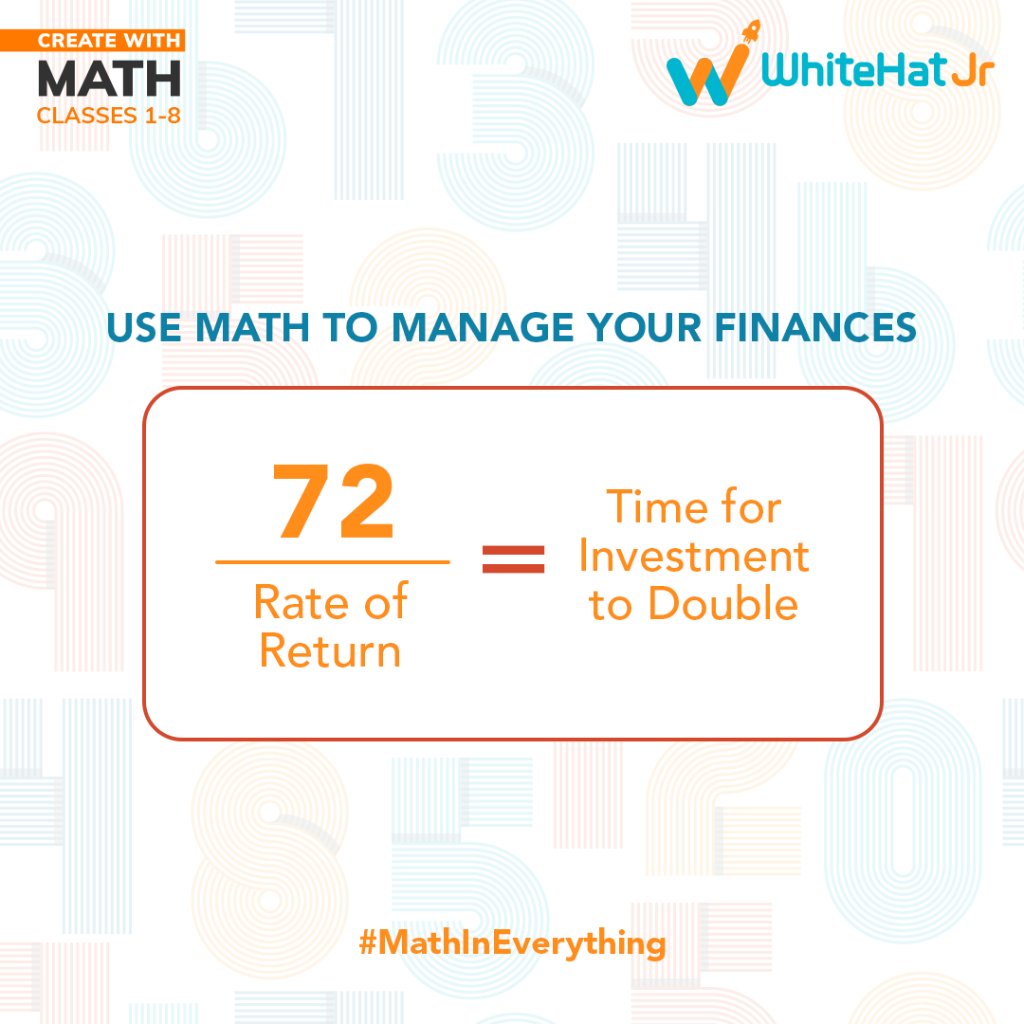 whitehatjunior's tweet photo. You can calculate how much money you have and how you can spend your money. Almost every single human in the world uses math for their finance. Whether it’s managing your savings or loans, math works for you. 

#MathIneverything #CreateWithMath #WhiteHatJr #MathSkills https://t.co/0qhEsYVELY