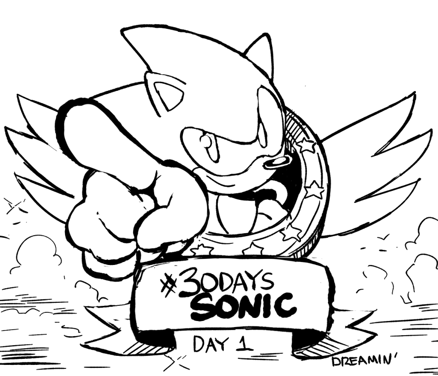 I have never committed to every single day of one of these inktober like things but any excuse to draw Sonic is a good one #30DaysSonic 