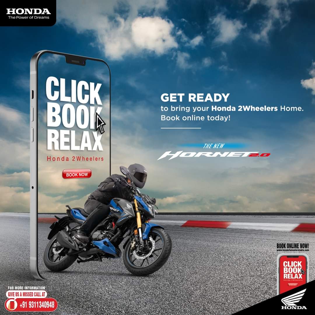 HondaMariyo's tweet photo. #FlyAgainstTheWind as bring home your Honda Hornet 2.0! Now book online and challenge the wind with a bike that’s a manifestation of style, safety and power.
To book online now, please visit:https://t.co/gtHaSteecV. #Hornet2.0 #ClickBookRelax
Contact: Mariyo Honda - 80988 57966. https://t.co/p0KPxCaZLh
