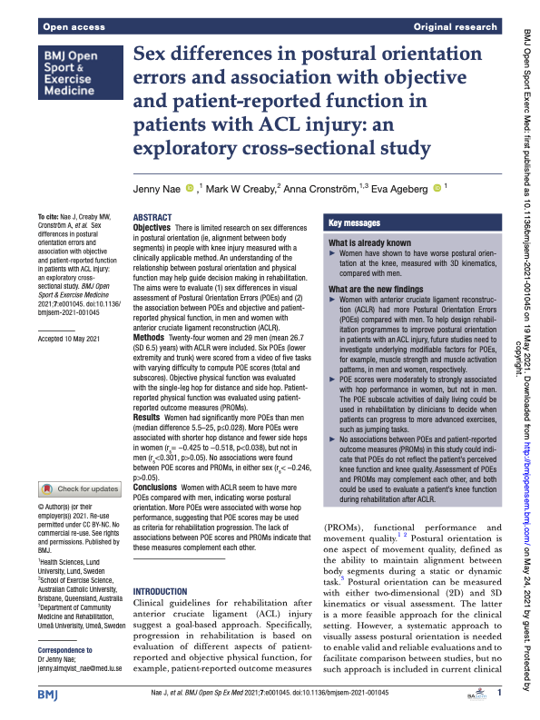 BMJOpenSEM's tweet photo. Could Postural Orientation Errors be the meaningful (and potentially clinical helpful) link between men's and women's ACL injury risk?

➡️ https://t.co/QaQdZgbYs0 https://t.co/ndd2nC9kK3