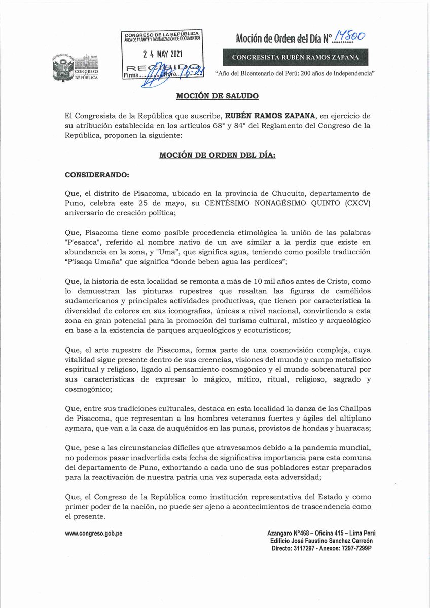 RubenRamos_Z's tweet photo. Expreso mi saludo patriótico a los pobladores del distrito de #Pisacoma, provincia de #Chucuito, departamento de #Puno, al celebrar sus 195 aniversario de creación política. ¡ Felicidades !

@GOREPUNO @MirtyVas @NuevaConst @DecanaNoticias @PachamamaRadio @ROApuno @FOROTVPUNO1 https://t.co/PNxn5jVLPe