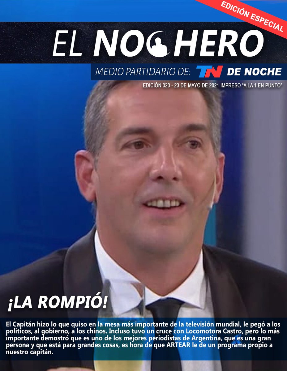 ElNochero_ok's tweet photo. #LaTapa Recordemos nuestra edición especial del domingo #DiadeFranco donde nuestro capitán se lució en lo de Mirtha #FrancoEnLaMesaza
@JuanButvilofsky @javierfabracci @fmercuriali https://t.co/lahgOuyQlf