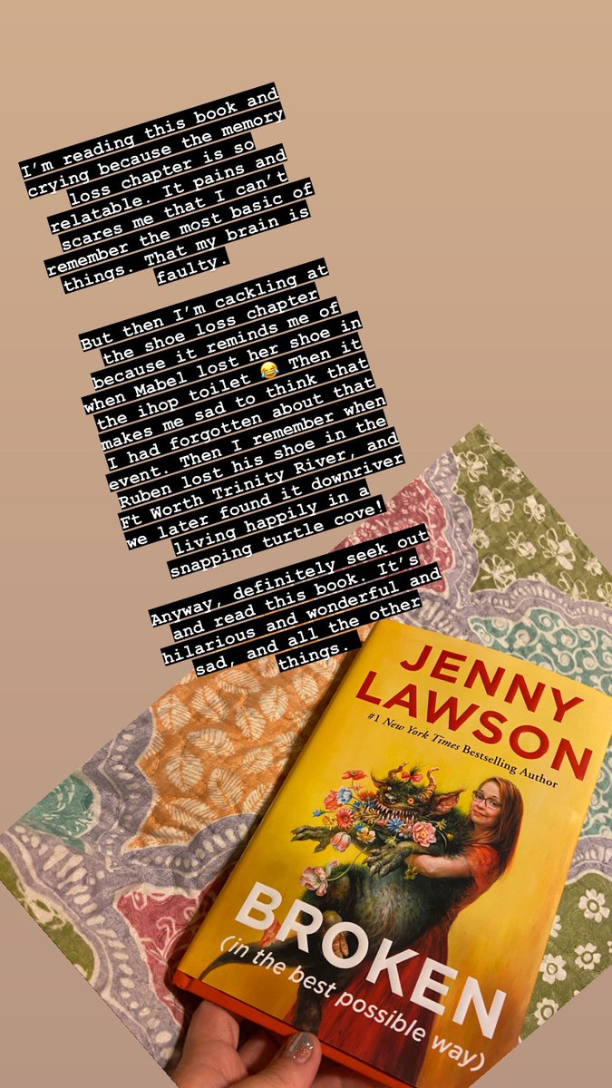 _TillyBee's tweet photo. Crying, then laughing, then feeling bummed that I relate, then laughing at my newly-remembered memories. Ugh. Memory loss is the worst. 

Anyway, read this book! It’s delightful, even if I made a terrible argument for it! 😆 https://t.co/LCTi2WKp2p