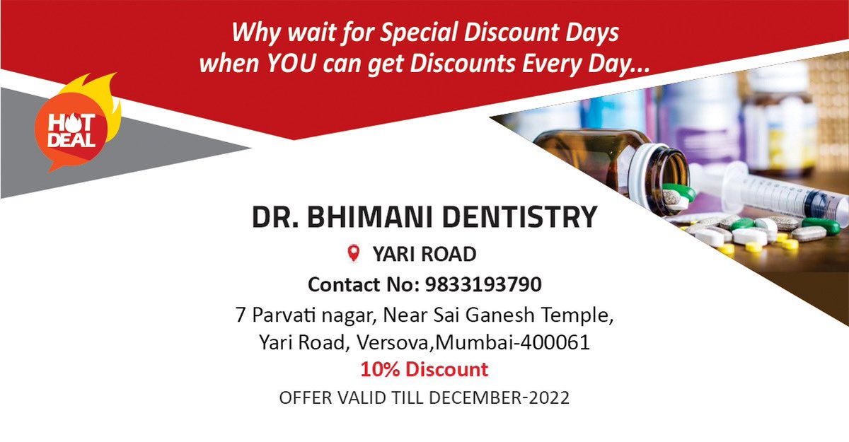 ucaindia's tweet photo. Dental health plays a huge role in our overall health. 

Don't avoid it!

Dr.Bhimani is offering a 10% discount on its various services.

#HealthCare #Doctor #Discounts #StaySafe https://t.co/4vkNK3zJL5