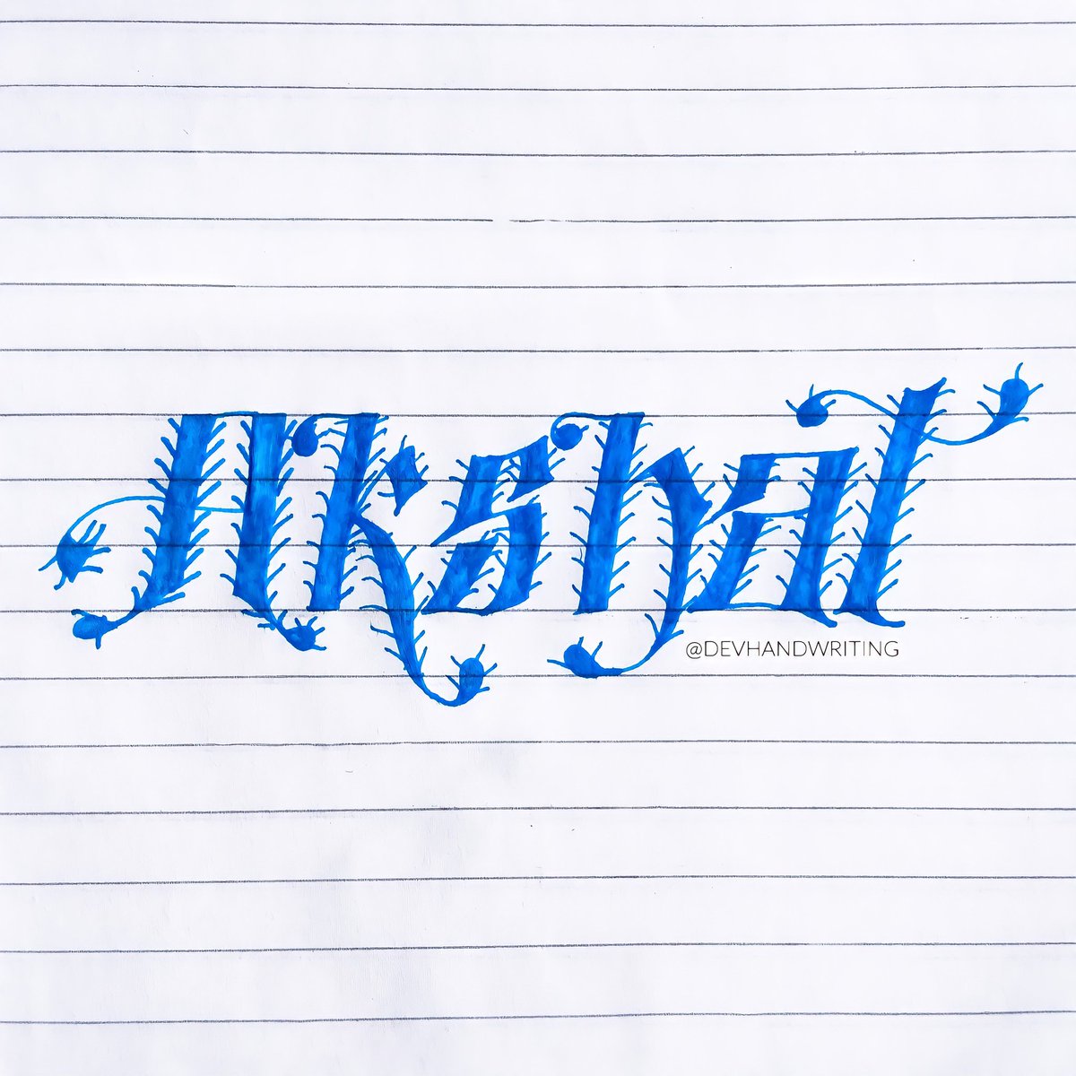 yoursanjay7's tweet photo. 'Akshat' In Creative Style 😊
Do you want to see this type of styles more? ☺
Comments ❤
Used Material : Pentonic Gel Pen @LincPensIndia
For More
Insta/FB/YouTube : Dev Handwriting
#pentonic #lincpens #devhandwriting #artwork #artist https://t.co/pQq9mUHqk0