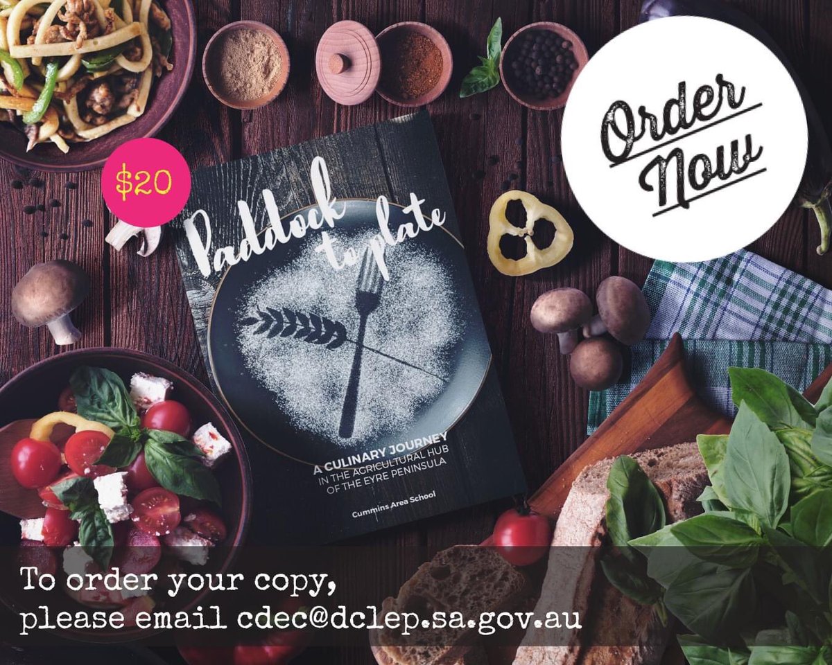 Last year we teamed up with the Cummins Area School's Year 10 Class, and created this Paddock to Plate experience recipe book. Originally released in digital form, a small number of printed copies are now available for purchase! #LocalProduce #ExploreCummins