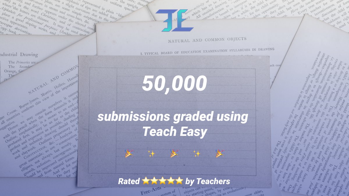 TeachEasyApp's tweet image. Today marks an important milestone in our journey. 

@TeachEasyApp has helped #teachers grade 50,000 submissions. 

This is a stepping stone for us to keep enabling teachers with right tools and resources.
