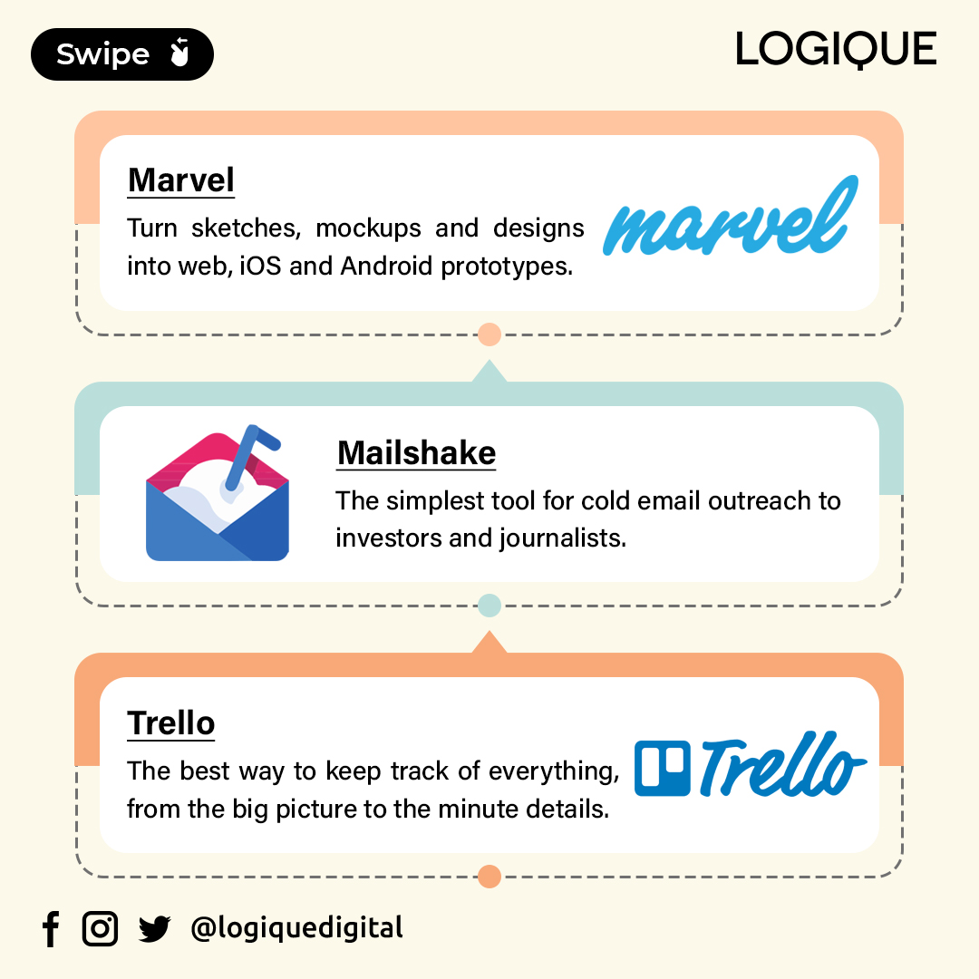 LogiqueDigital's tweet photo. ▶️ Marvel
▶️ Mailshake
▶️ Trello

Read each description below! ⬇️⬇️⬇️

#mailshake #Trello #marvelapp #mobileapps #tools #startup #startupbusiness #apps https://t.co/u7Ycxc1lbP