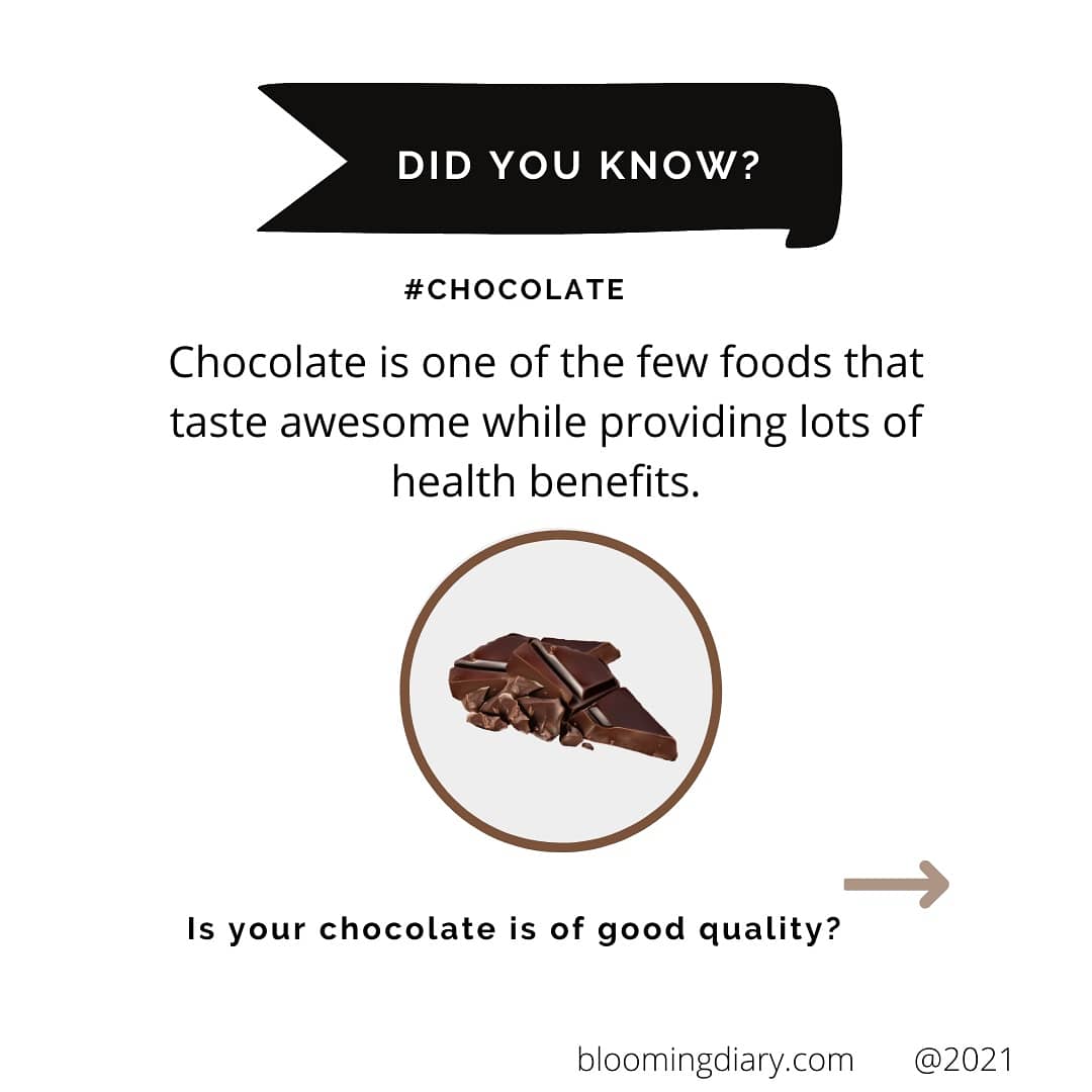 BloomingDiaryB's tweet photo. Are there any 🍫 lovers 😍here?
.
Did you know dark chocolate is more beneficial than lighter one's. #cacao #chocolates #chocolatelovers #health #chocolatefacts #eatchocolate #goodqualitychocolate #darkchocolates #darkchocolatelover #nutritionfacts #healthyheart #moodbooster https://t.co/n3ArU2CJ6h