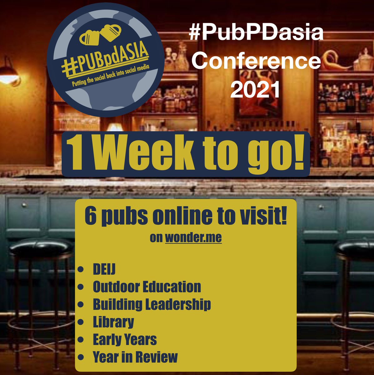 One week to go till our second #PubPDasia Conference! Join us on wonder.me next Tuesday and register here to get the password access to all strands! Questions will be front loaded next week before the event! See you soon! 6 pm HK time. forms.gle/SEsVs5RXyEV46X…