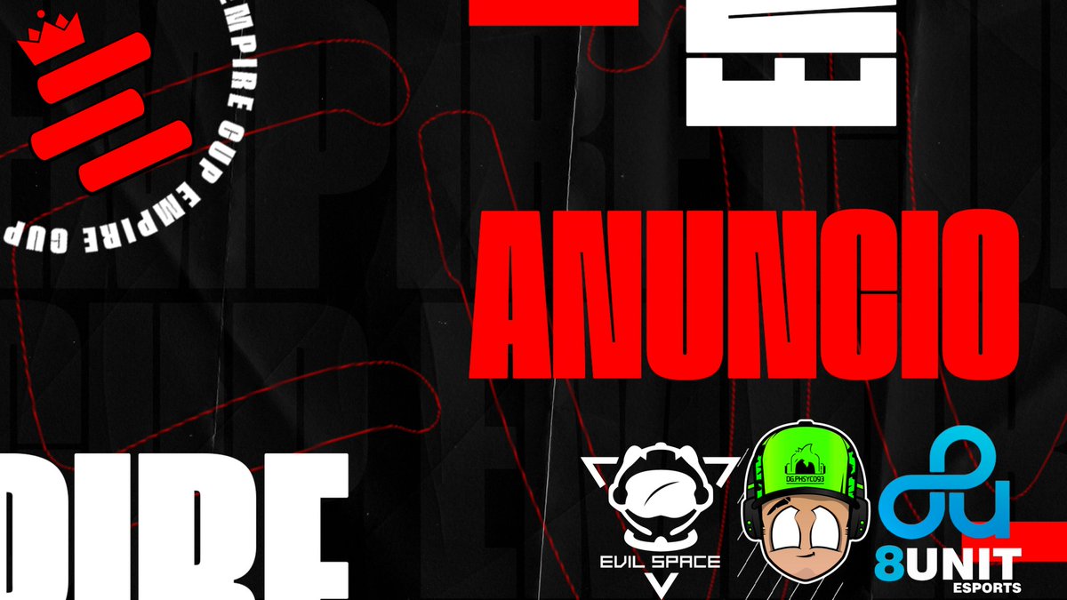 👑DINAMICA PARA 3 CUPOS EN LA EMPIRE CUP👑
Requisitos:
👑 Seguir a :
👑 <a href="/cup_empire/">Empire Cup Oficial #JuegaEnCasa🏠</a> 
👑@PHSYCO93 
👑<a href="/EvilSpace4/">Evil Space</a> 
👑@8UeSports 
Dar ❤️ y RT 🔁
Comentar que equipo quieres ver en esta edición, los 3 equipos con más likes entran (Solo es un comentario por equipo)