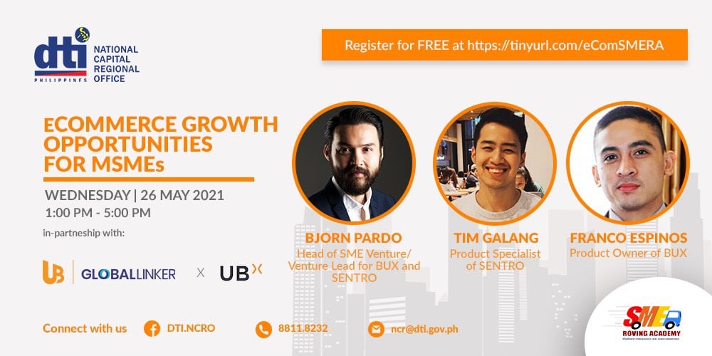 Join the UBX team tomorrow as our leaders discuss how Bux and Sentro can be a growth platform for your businesses. 

<a href="/DtiPhilippines/">DTI Philippines</a> <a href="/unionbankph/">Union Bank of the Philippines</a>