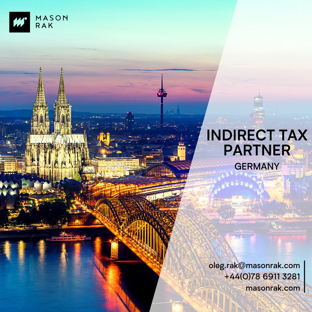 MasonRakGlobal's tweet photo. We are delighted to present an exciting opportunity for a seasoned Indirect Tax professional to join a fast-growing professional services firm located in Germany.

Contact Oleg on: +44 786 911 3281. 

#indirecttax #partner  #germany #taxrecruitment #taxsearch #masonrak https://t.co/Gf1xKKevkC