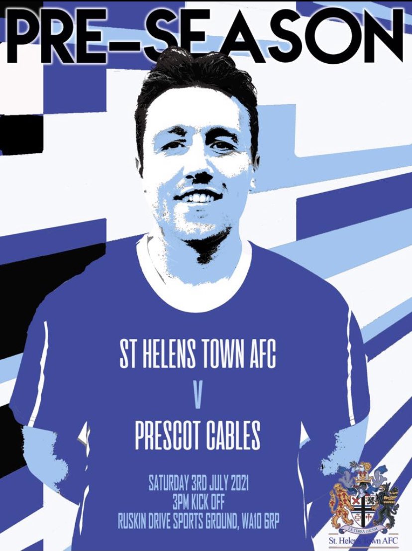 St Helens Town AFC (@sthelenstownfc) on Twitter photo 🚨Announcing our first pre-season friendly- 3rd July, 2021🚨
Playing <a href="/NorthernPremLge/">The Pitching In Northern Premier League</a> side <a href="/PrescotCablesFC/">Prescot Cables FC</a>.
General Entry £3
Concessions £1
Link for ticket sales: skiddle.com/e/35826762 🚨Announcing our first pre-season friendly- 3rd July, 2021🚨
Playing <a href="/NorthernPremLge/">The Pitching In Northern Premier League</a> side <a href="/PrescotCablesFC/">Prescot Cables FC</a>.
General Entry £3
Concessions £1
Link for ticket sales: skiddle.com/e/35826762