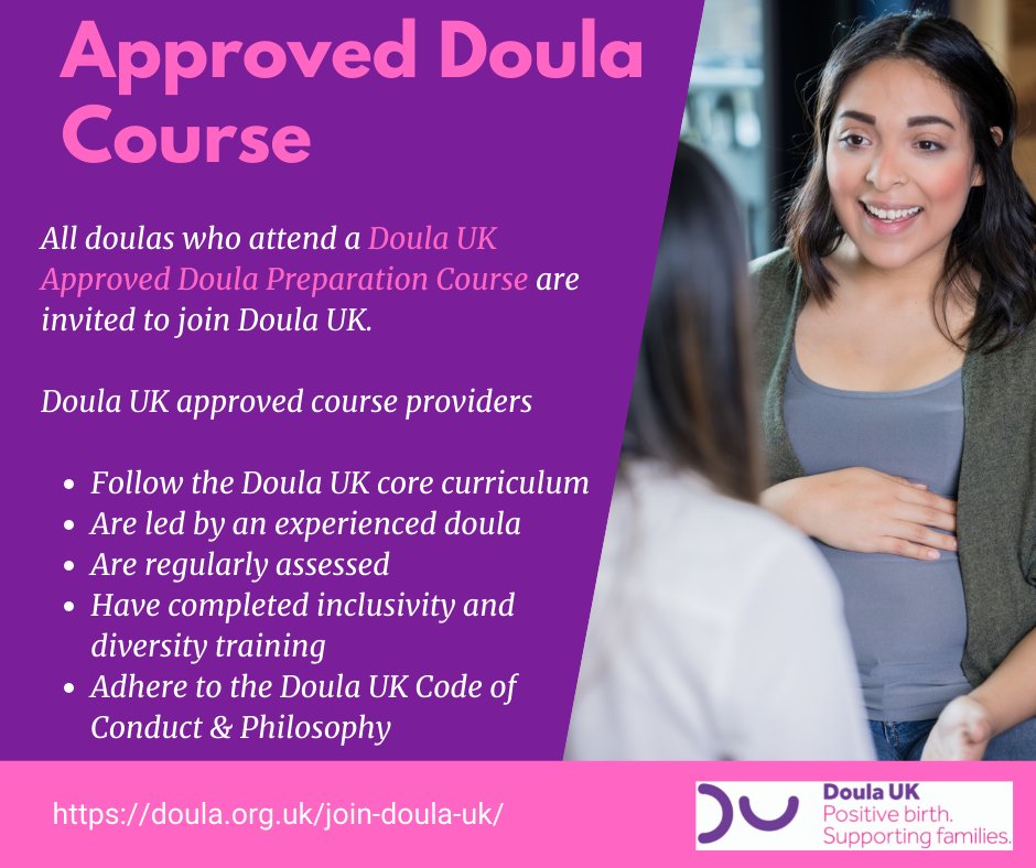 Did you know that Doula UK approve doula courses?  And on graduation you are invited to join Doula UK. 

Why not come along to one of our Introductory Workshops online and find out more.

doula.org.uk/join-doula-uk/

#doula #doulatraining #doulauk #doulasfindaway #ukdoulas #doulalife